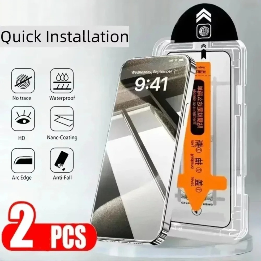 Phone Accessories Online Shop - 2PCS Transparent Tempered Glass Film For