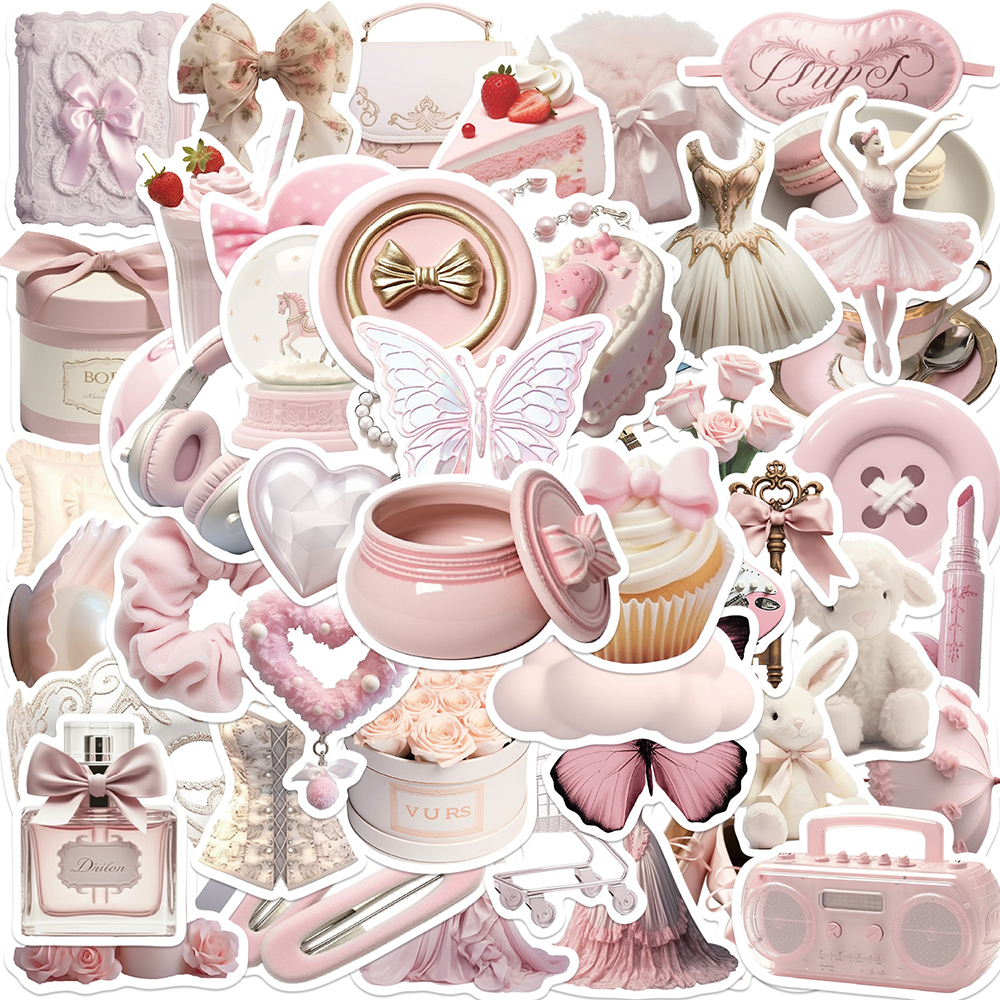 Phone Accessories Aesthetic - 10/30/50pcs Cute Pink Ballet Girl Stickers