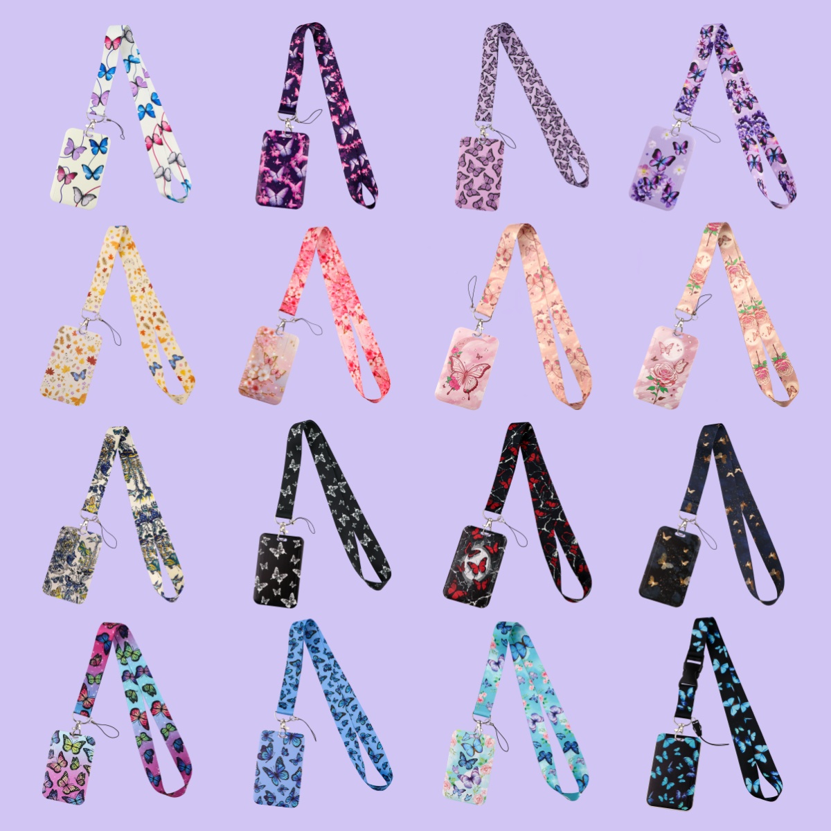 Neck Hanging Phone Holder - Colorful Butterfly Lanyards For Keychain Neck