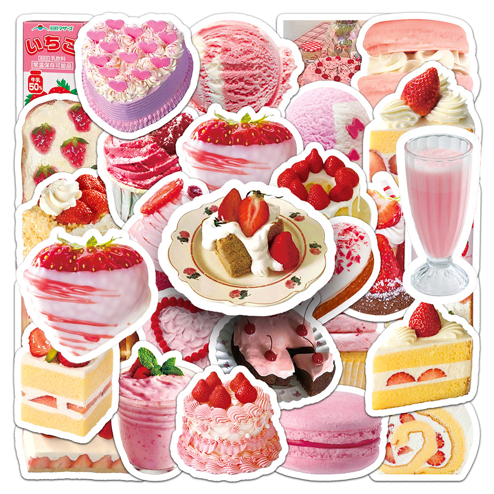 Phone Accessories Aesthetic - 10/30/50pcs Ins Style Cute Dessert Strawberry
