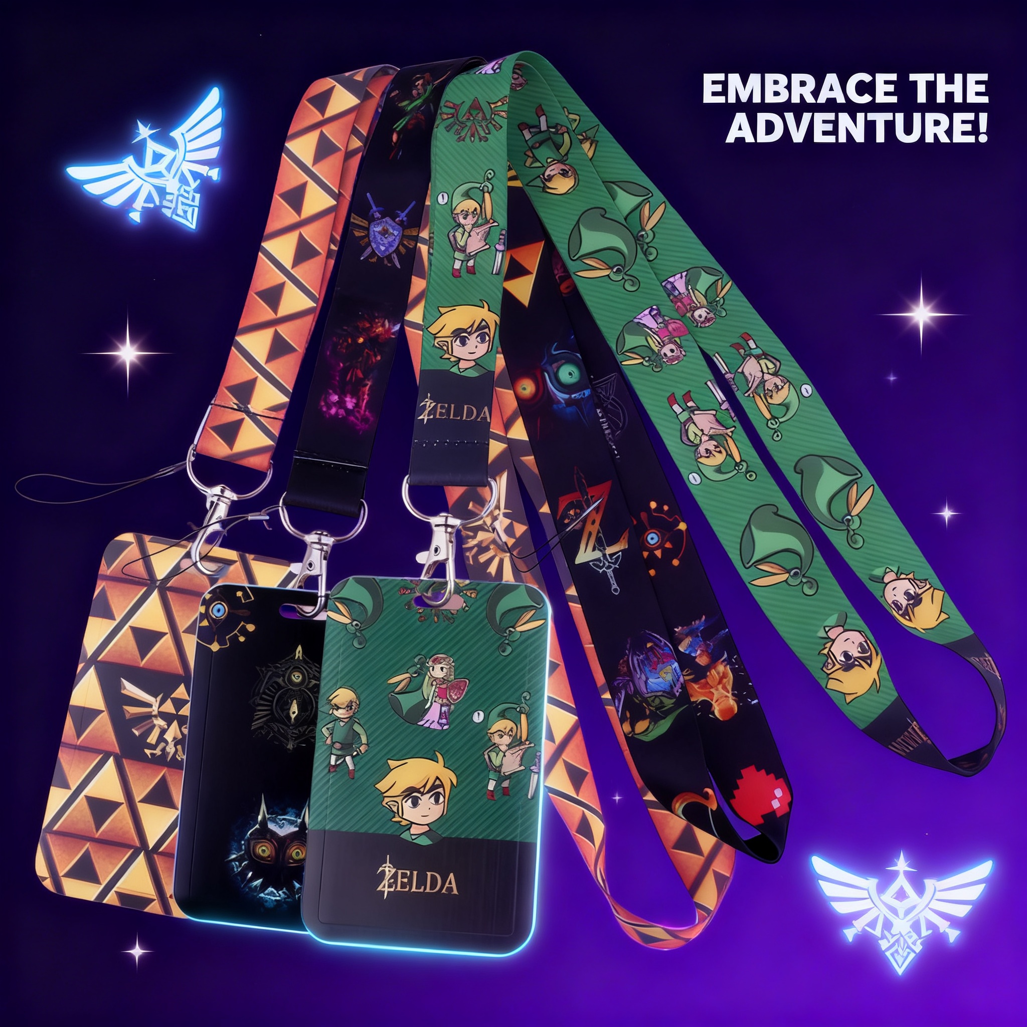 Neck Hanging Phone Holder - Cartoon Game Lanyards for Key Neck