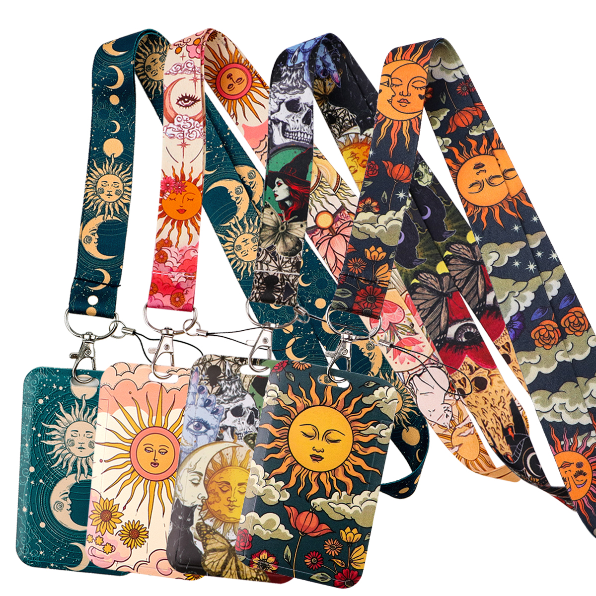 Neck Hanging Phone Holder - Sun Moon Vintage Triple Moon Neck