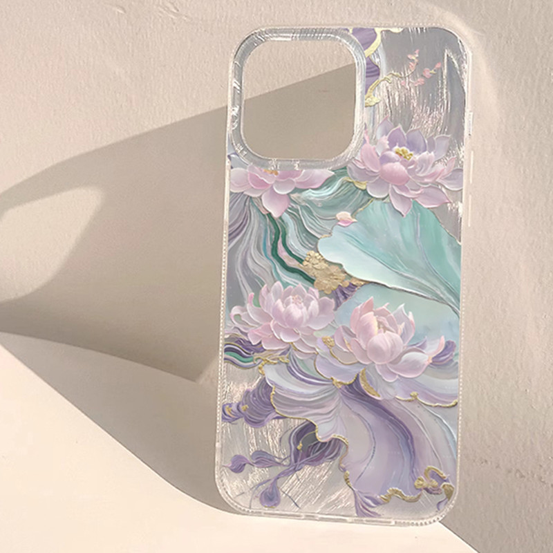 Dreamy Purple Lotus Print Aest - Phone Accessories Aesthetic reseña y precio