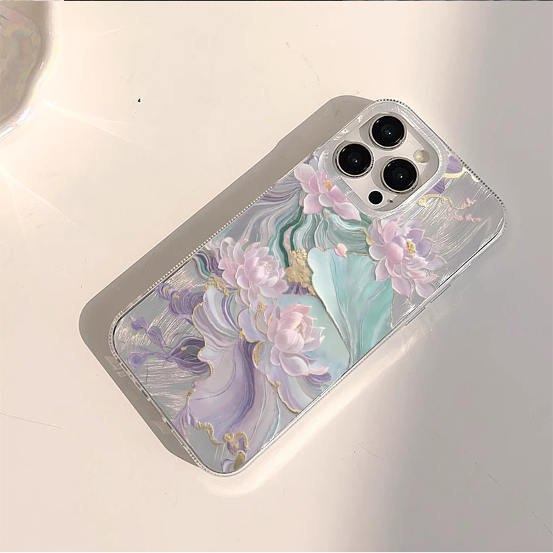 Dreamy Purple Lotus Print Aest - Phone Accessories Aesthetic reseña y precio