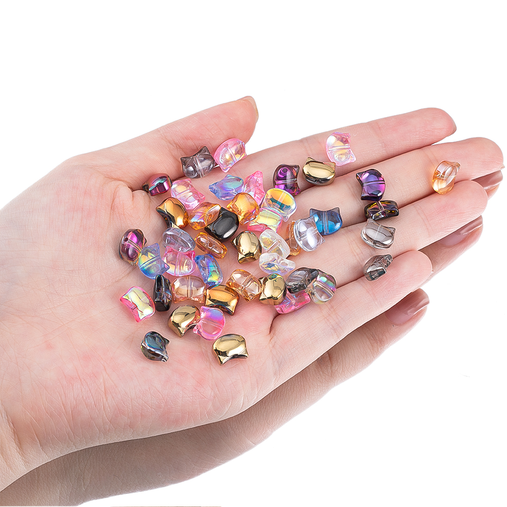 50pcs Colorful Cat Head Glass  - Phone Accessories And Electronics reseña y precio