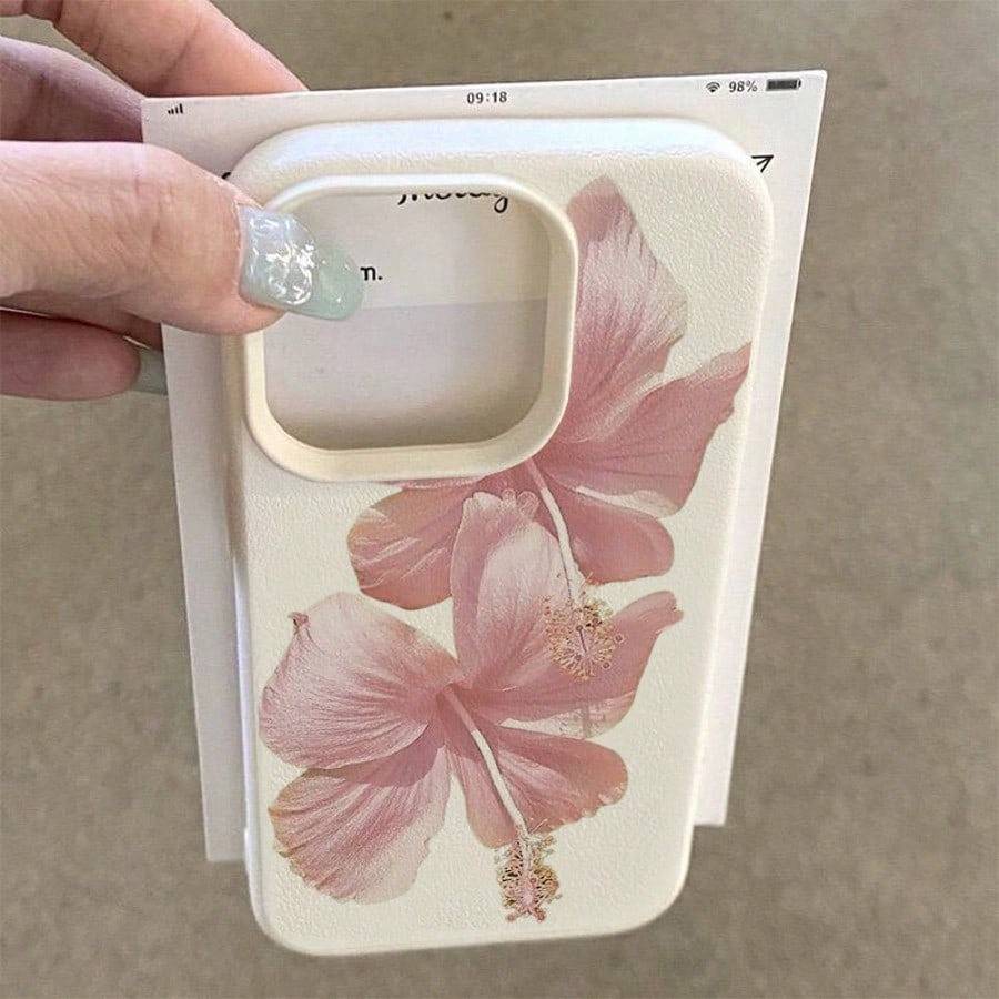 Pink Hibiscus Elegant High Aes - Phone Accessories Aesthetic reseña y precio